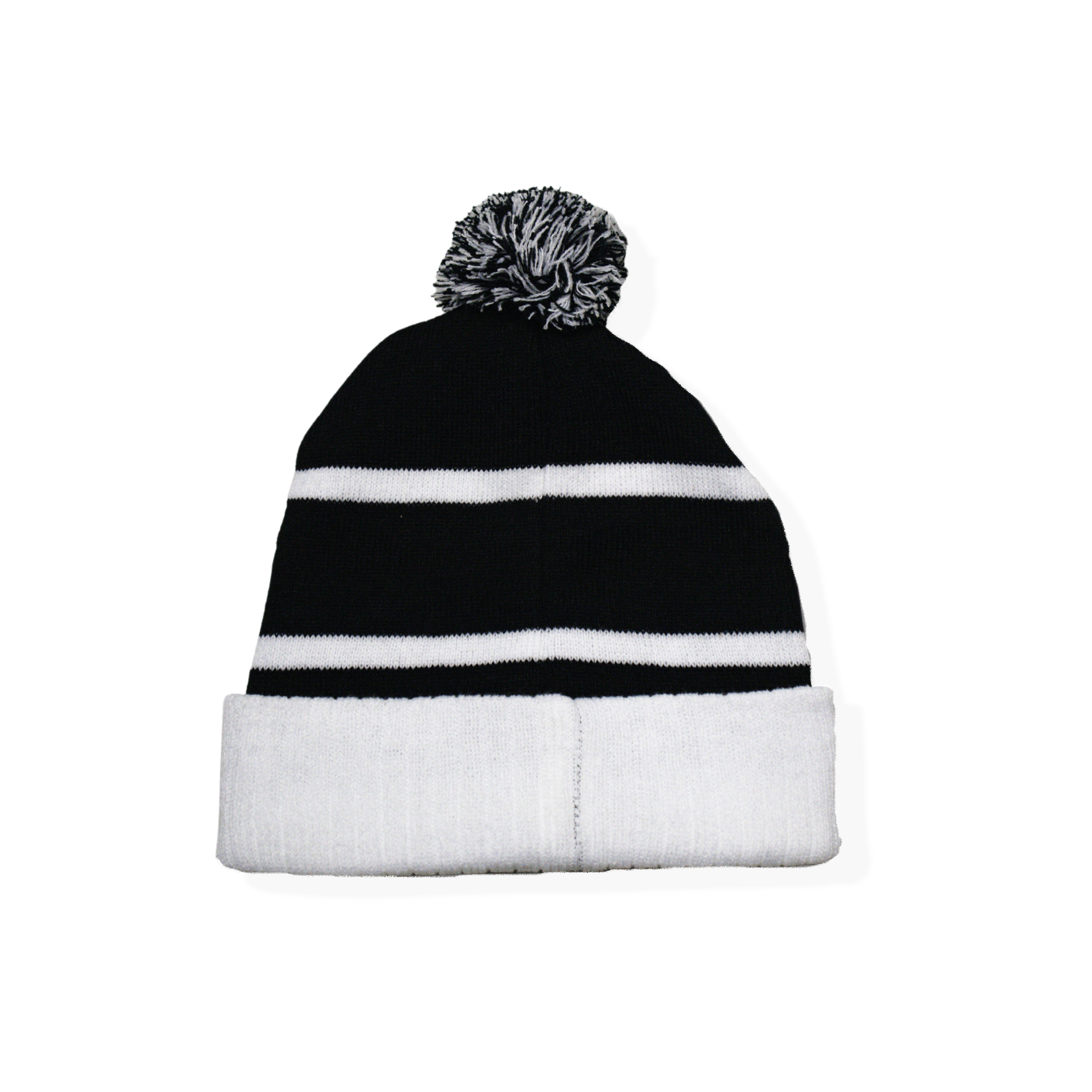 Image du bonnet Acon noir/blanc vu de dos.