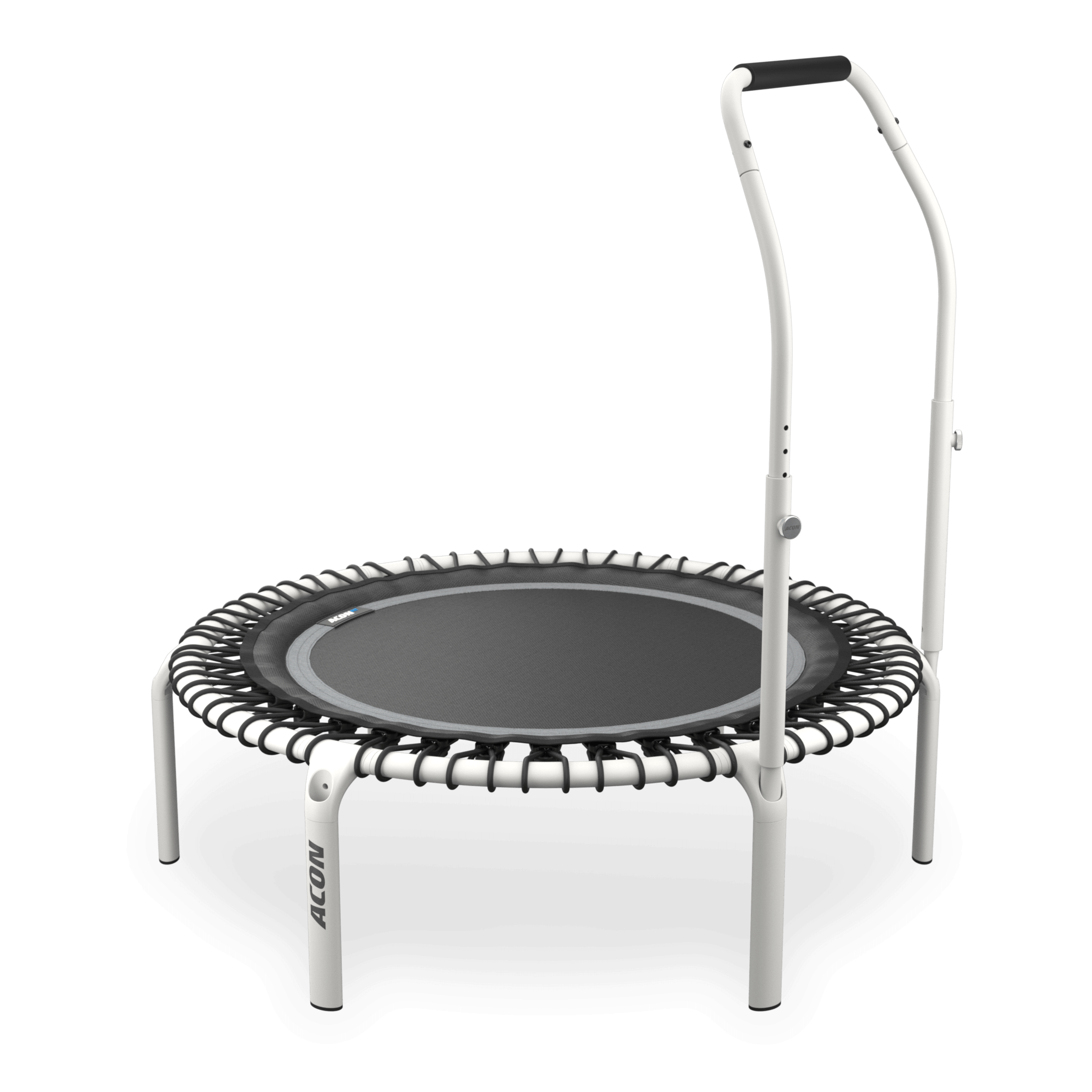 Trampoline de fitness rond ACON Fit 1,12 m avec poignée Active, blanc.