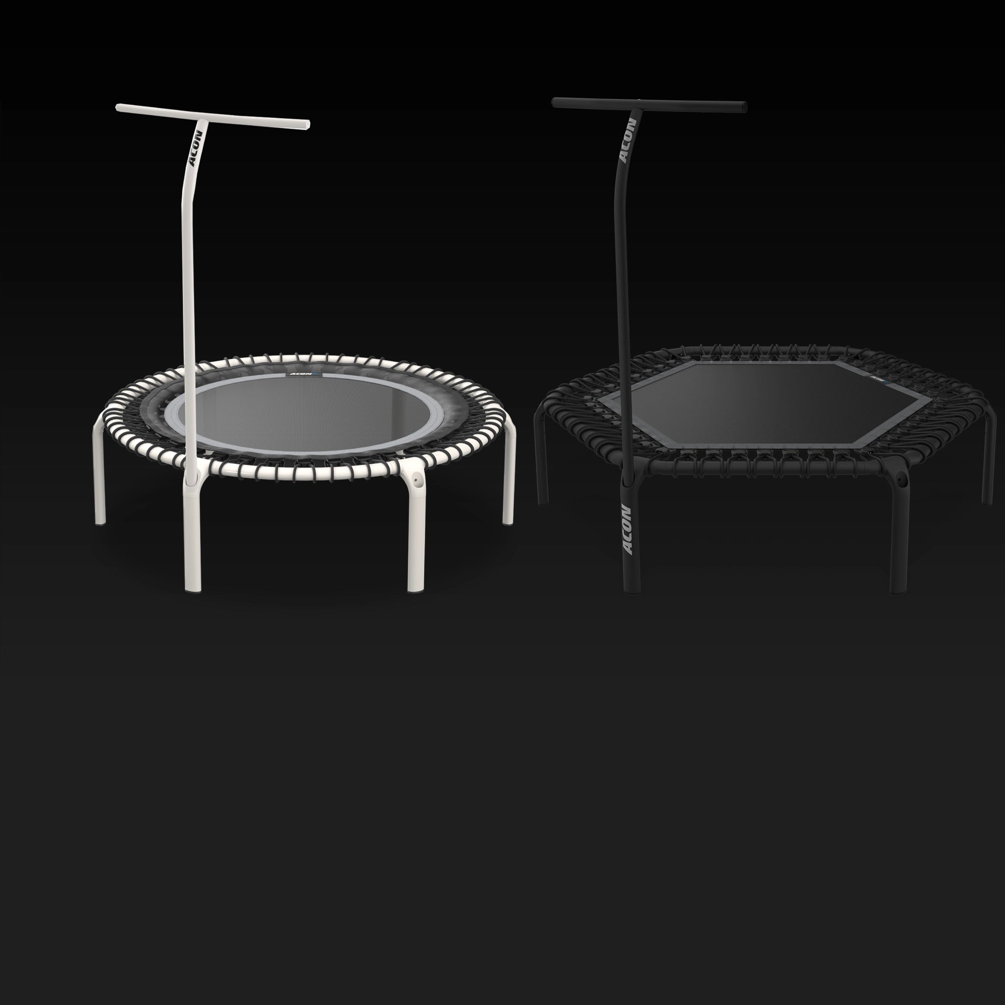 Rebounders Acon FIT avec poignée, rond blanc et hexagonal noir