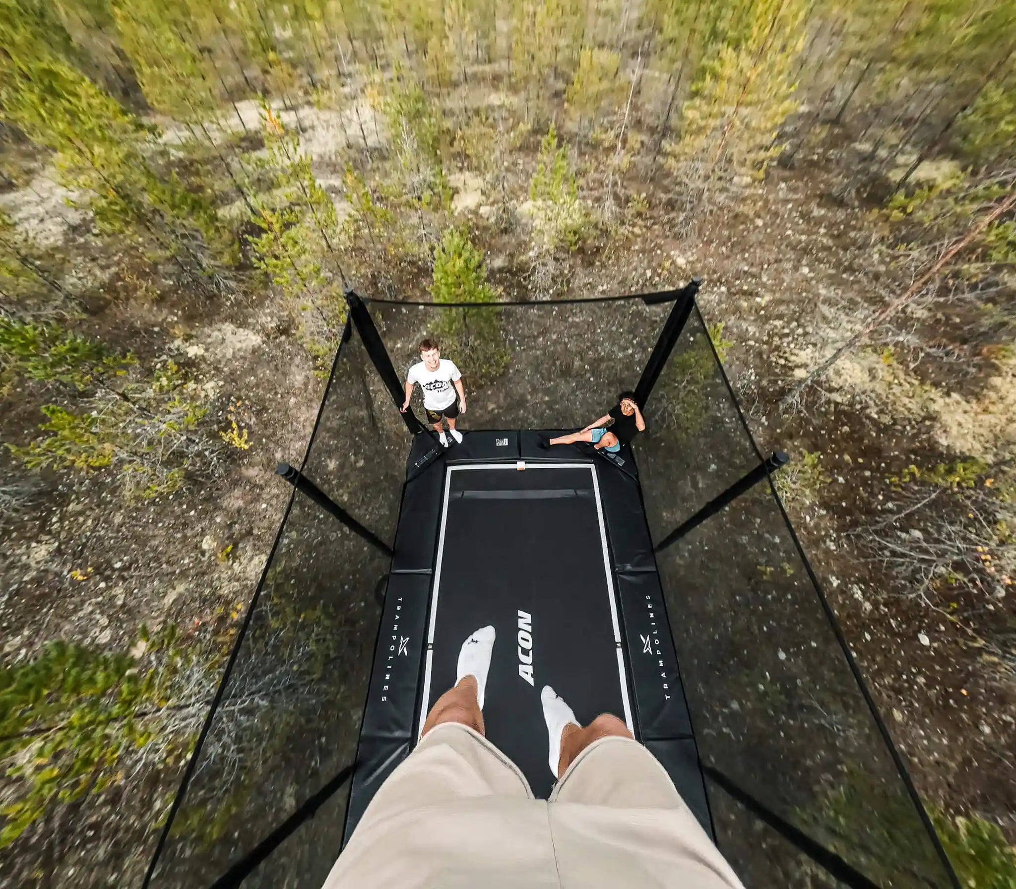 Le point de vue du sauteur Acon X Trampoline.