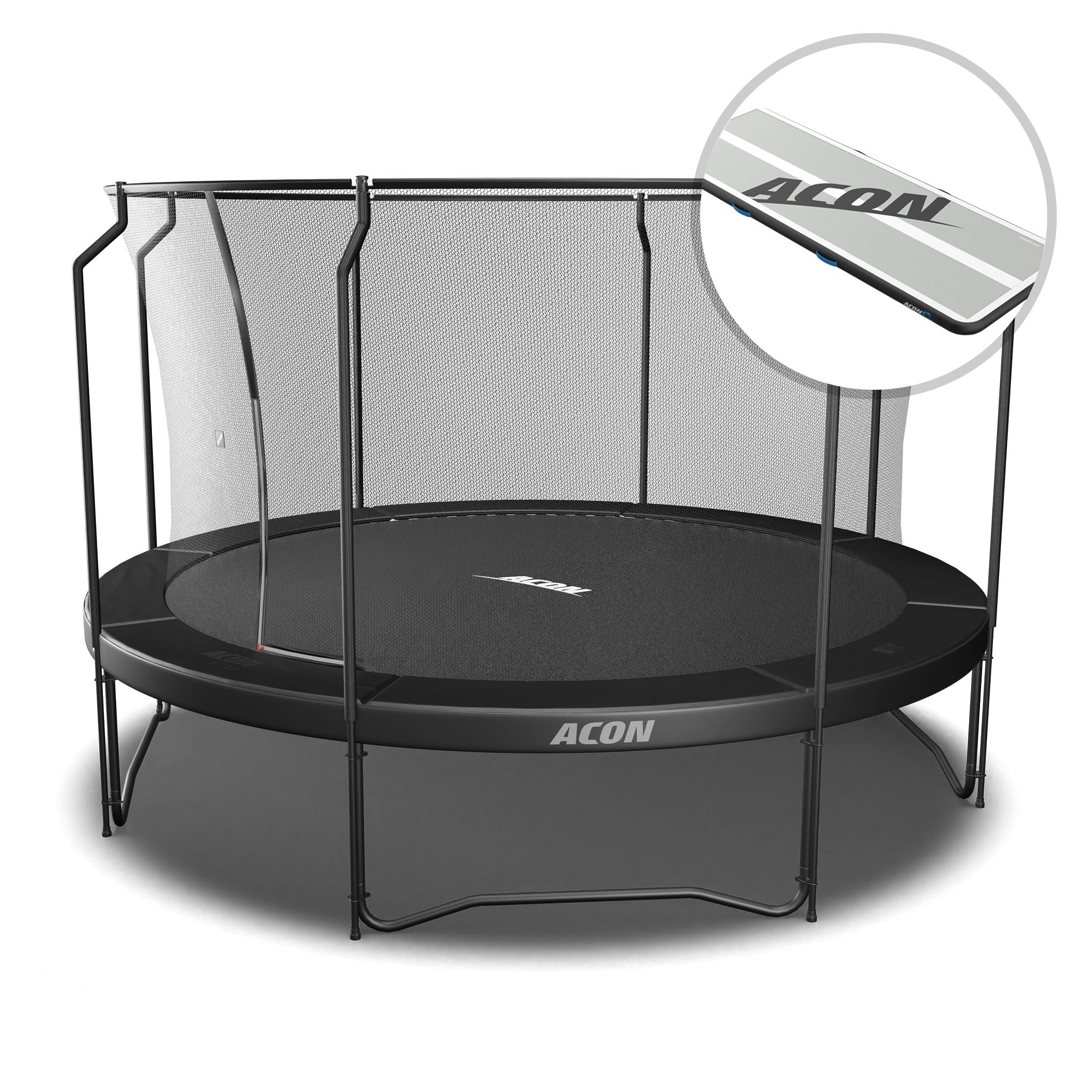Trampoline ACON Air 4,3m avec filet Premium, noir + airtrack.