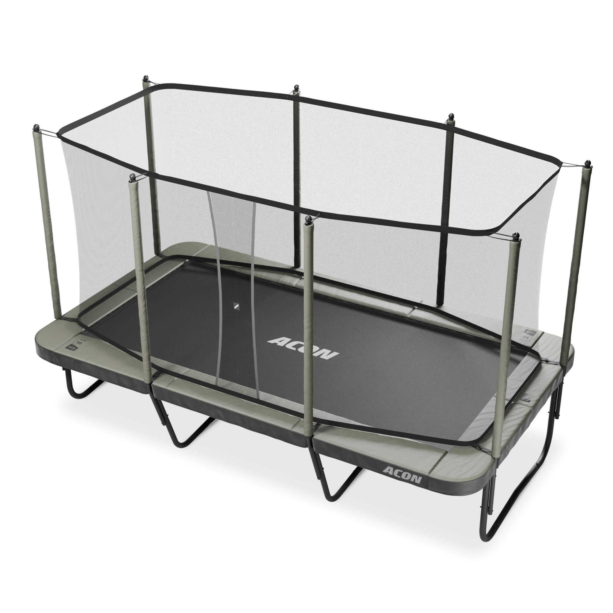 Trampoline ACON 16 HD, filet de sécurité et échelle.
