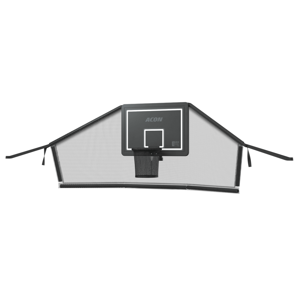 Image produit du panier Acon pour trampolines ronds et de son filet arrière, sur fond blanc.
