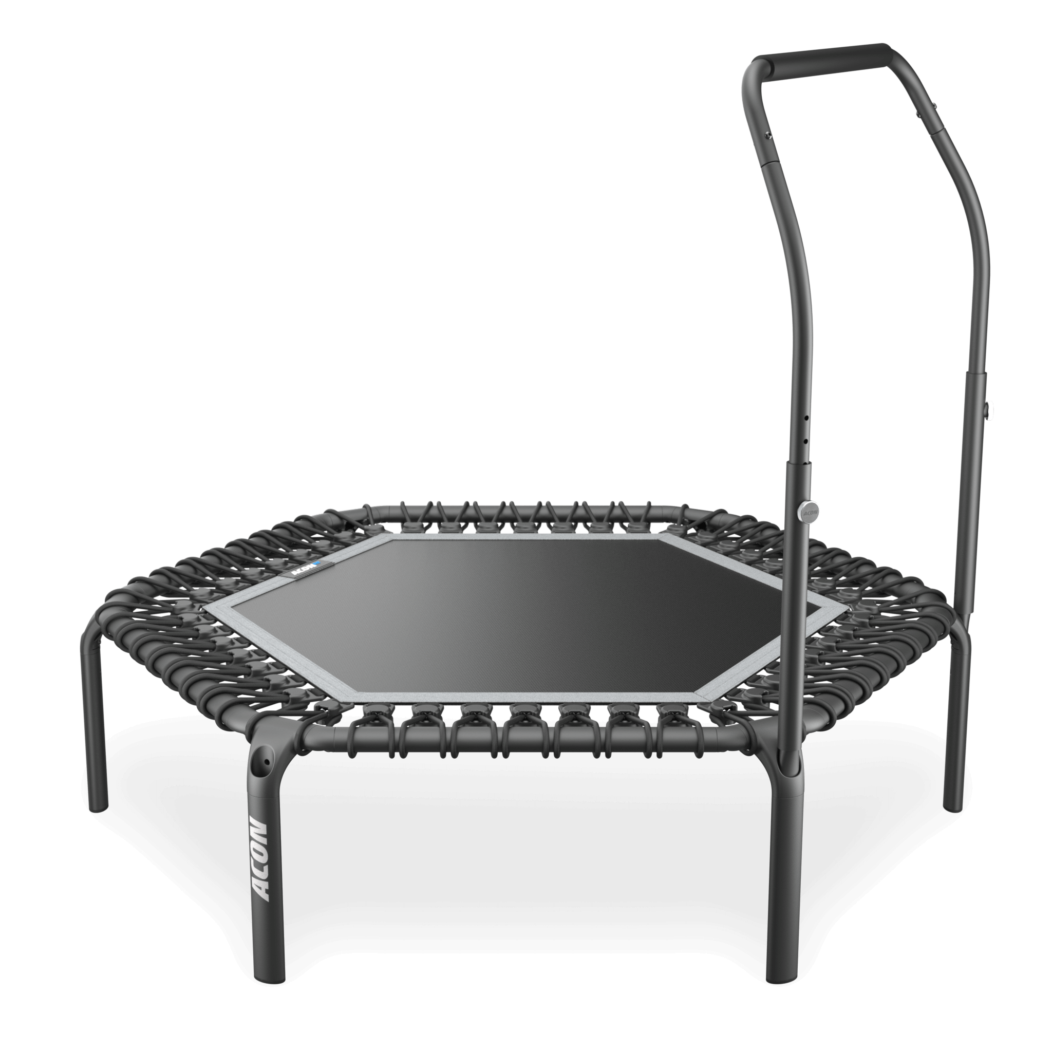 Trampoline de fitness hexagonal ACON Fit 1,41 m avec poignée Active, noir.