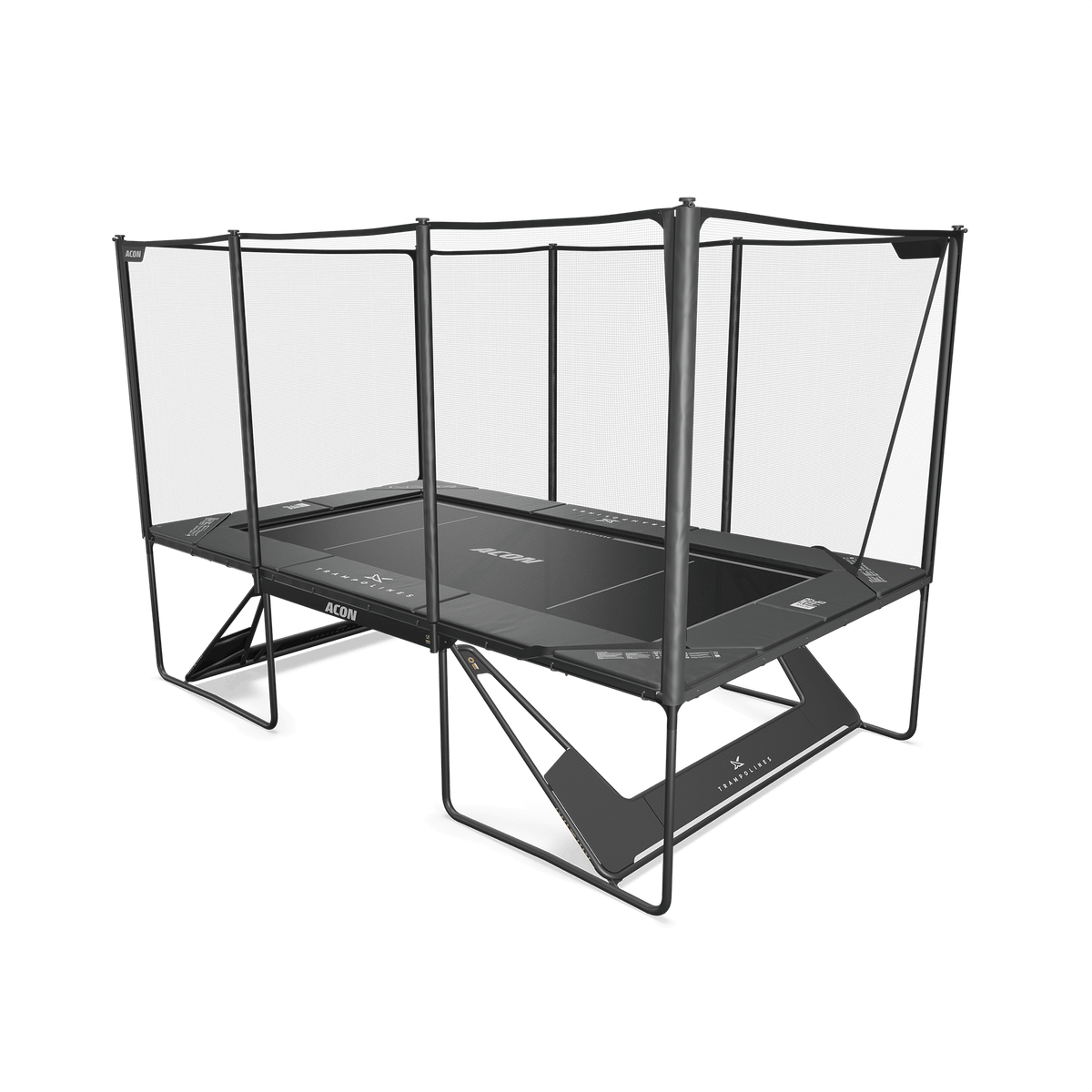 Image du tapis Performance installé sur un trampoline Acon X, Noir