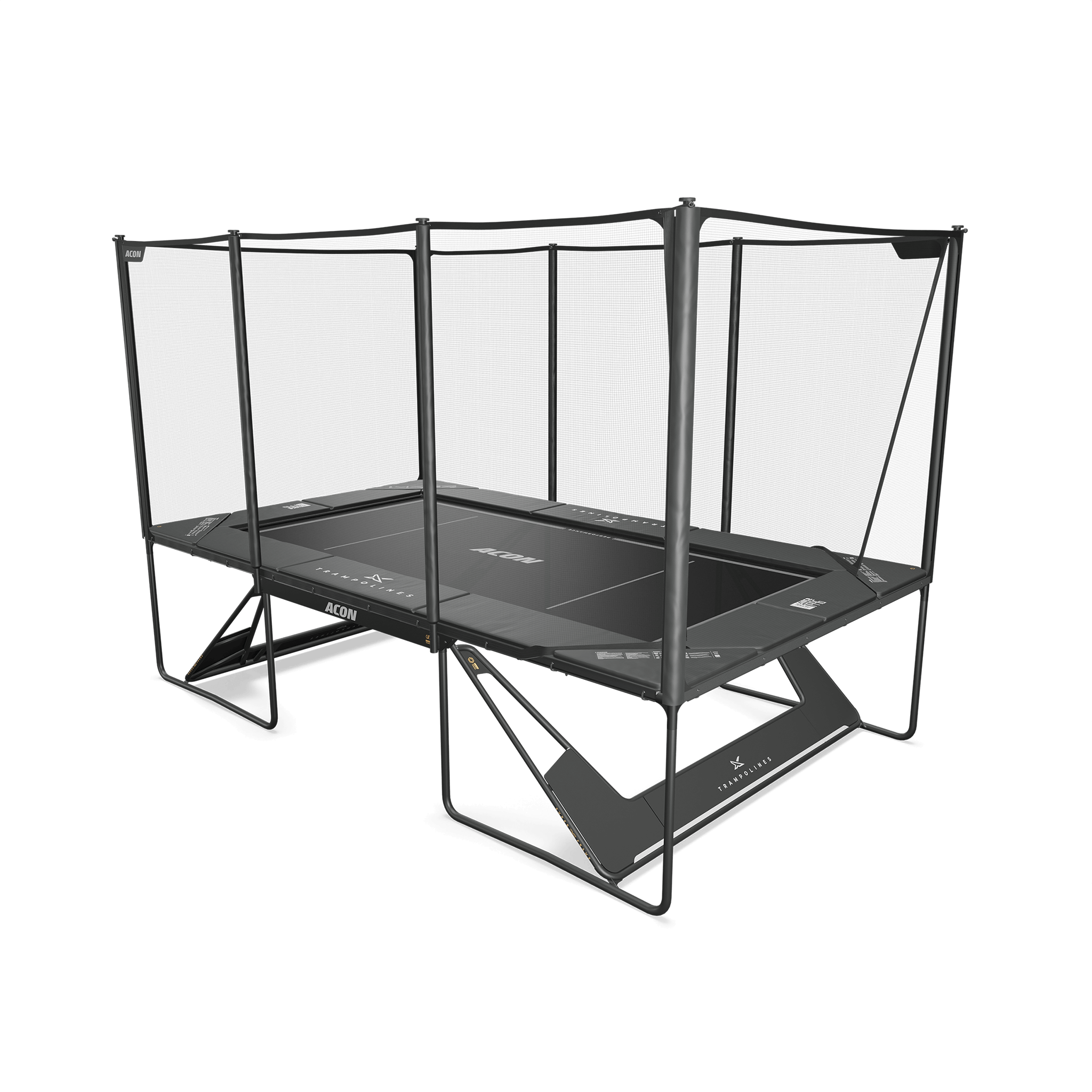 Image du tapis Performance installé sur un trampoline Acon X, Noir