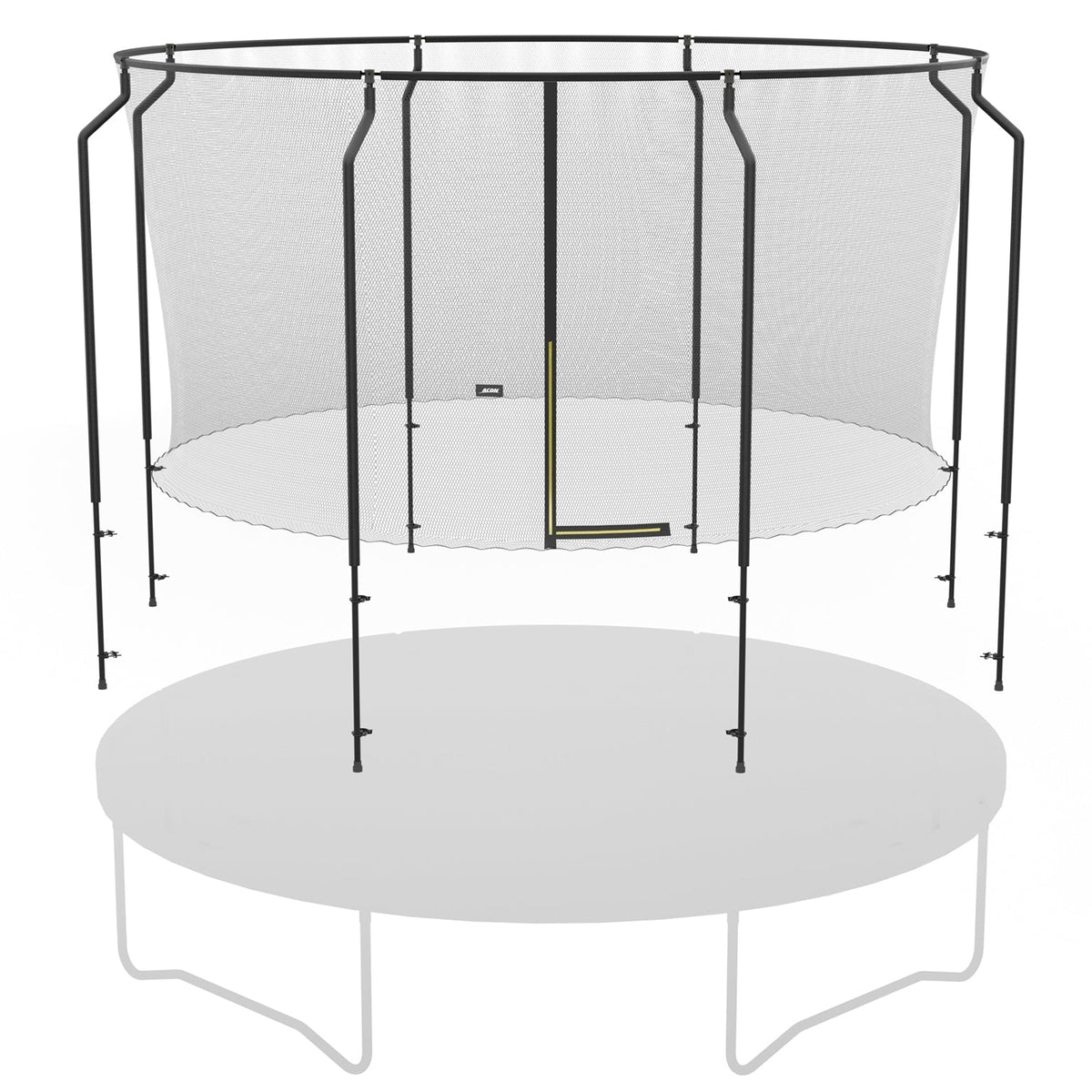 Filet premium ACON Air au-dessus du trampoline.