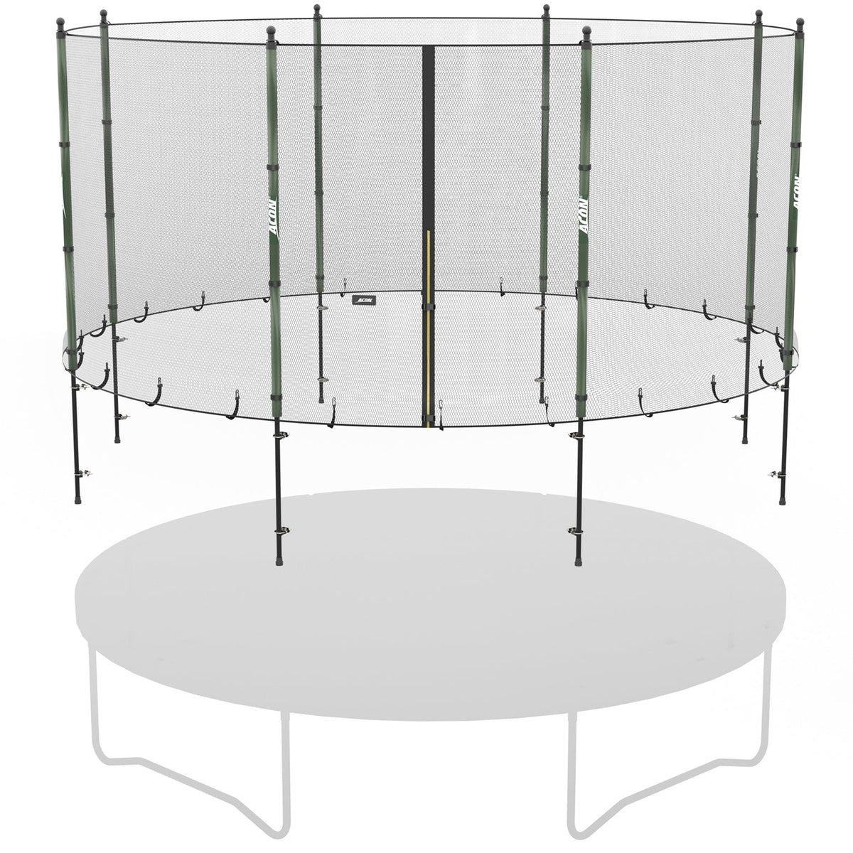 Filet standard ACON Air au-dessus du trampoline.