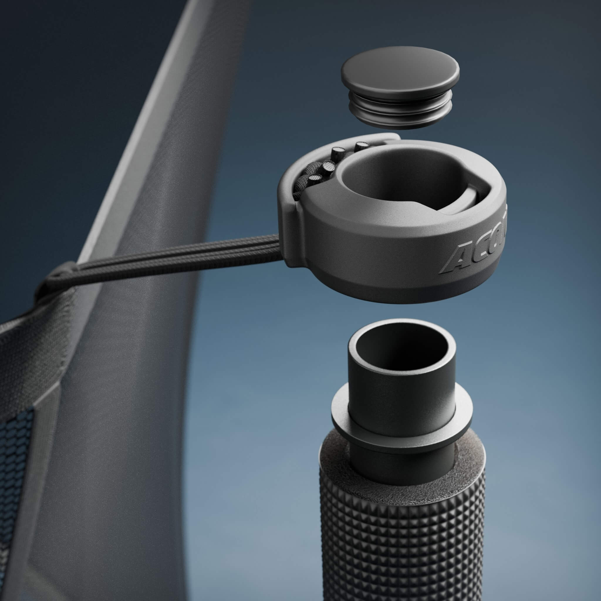 ACON Air 4,3 m Trampoline rond avec filet de sécurité et échelle (5)