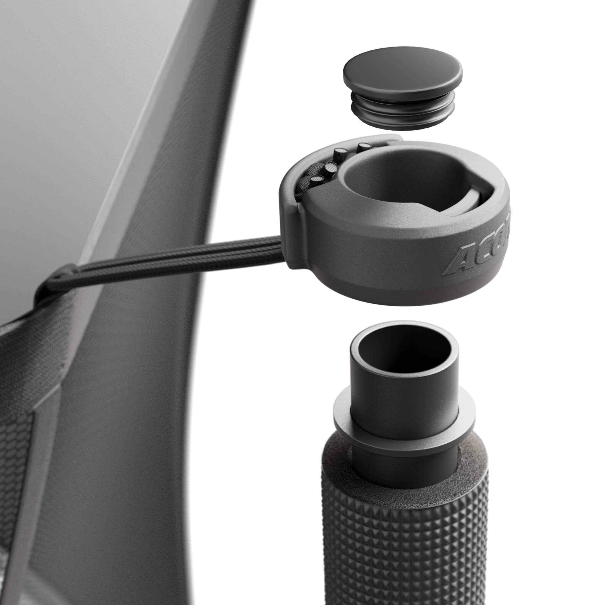 ACON Air 3,7 m Trampoline rond avec filet de sécurité et échelle (5)