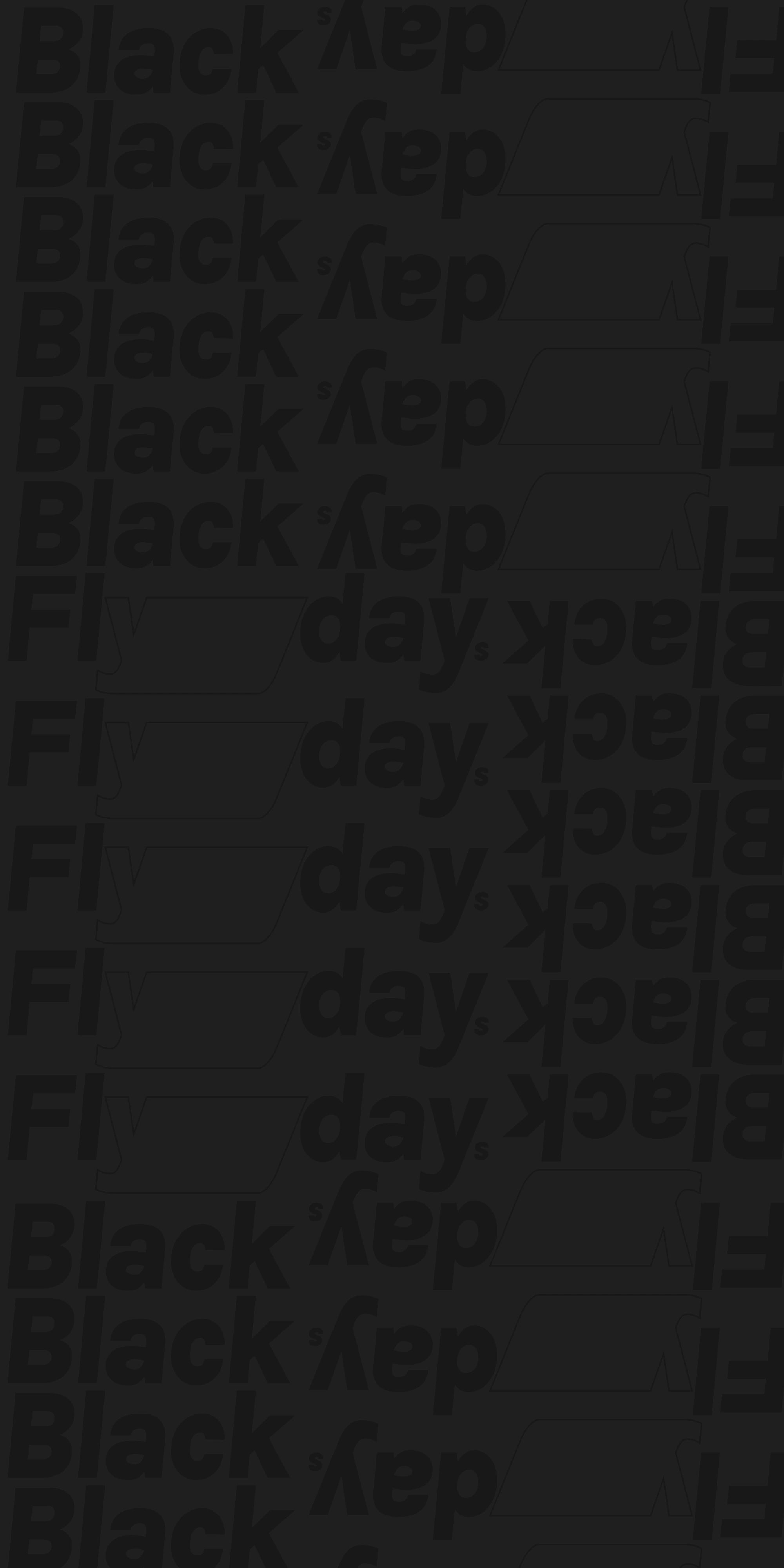 Fond noir avec motif Black Flydays répété.