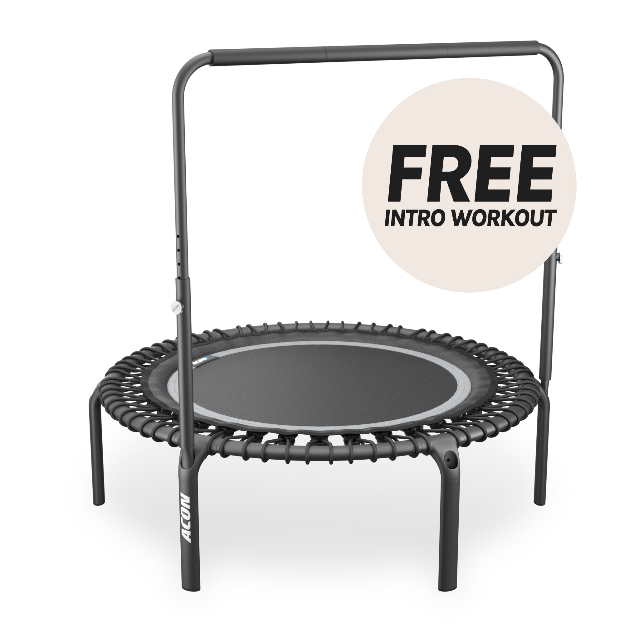 Trampoline de fitness rond ACON Fit 1,12 m avec poignée Balance, noir.