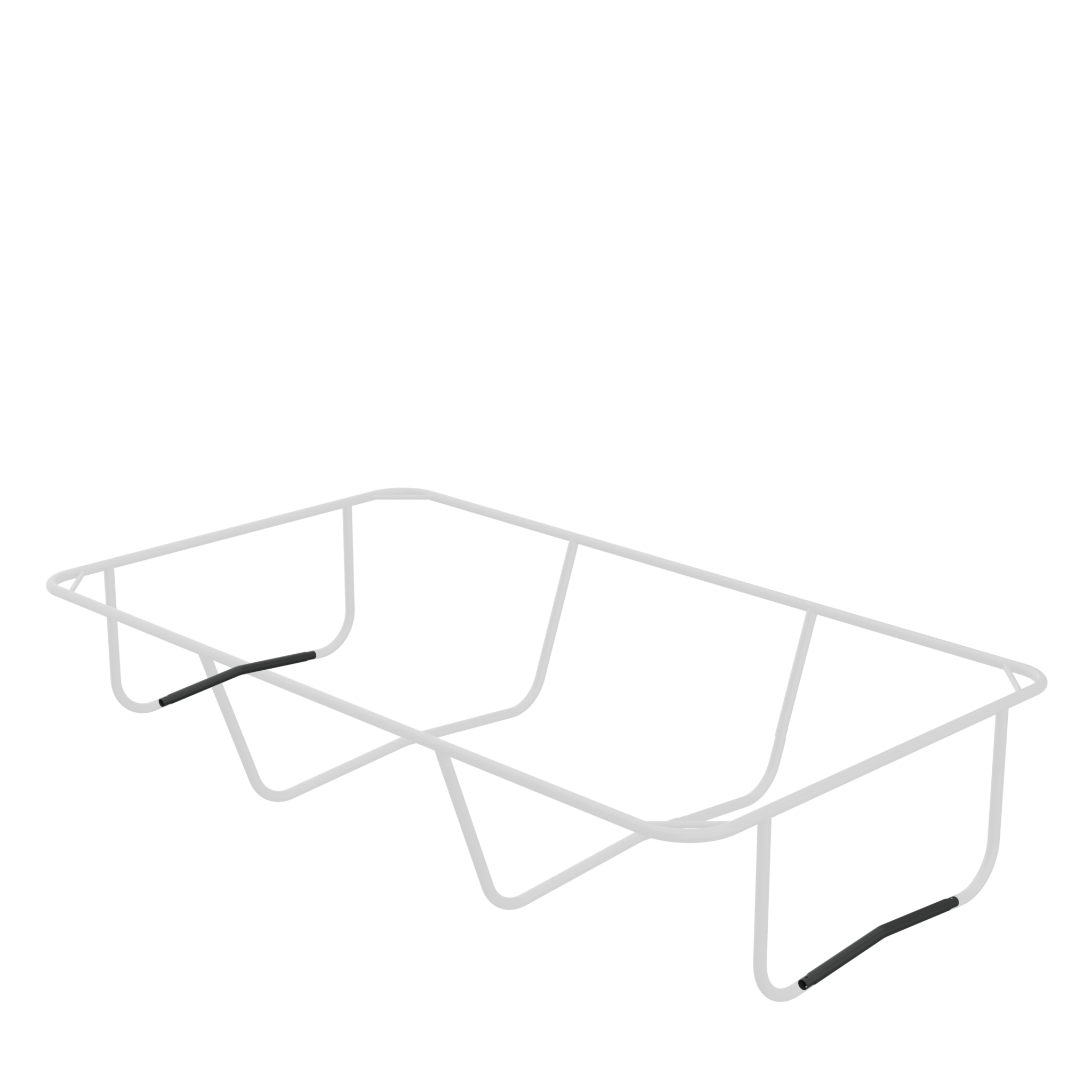 Photo de l'emplacement du tube de connexion pour le pied d'extrémité dans les trampolines rectangulaires