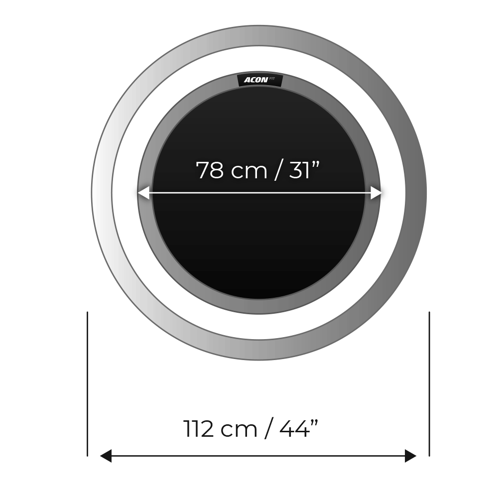 Taille du trampoline ACON FIT, rond.
