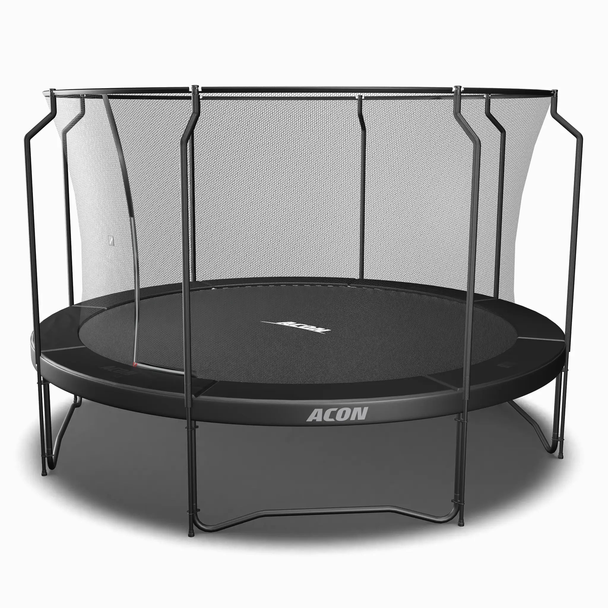 ACON Air 4,3 m noir Trampoline rond avec filet et échelle premium.