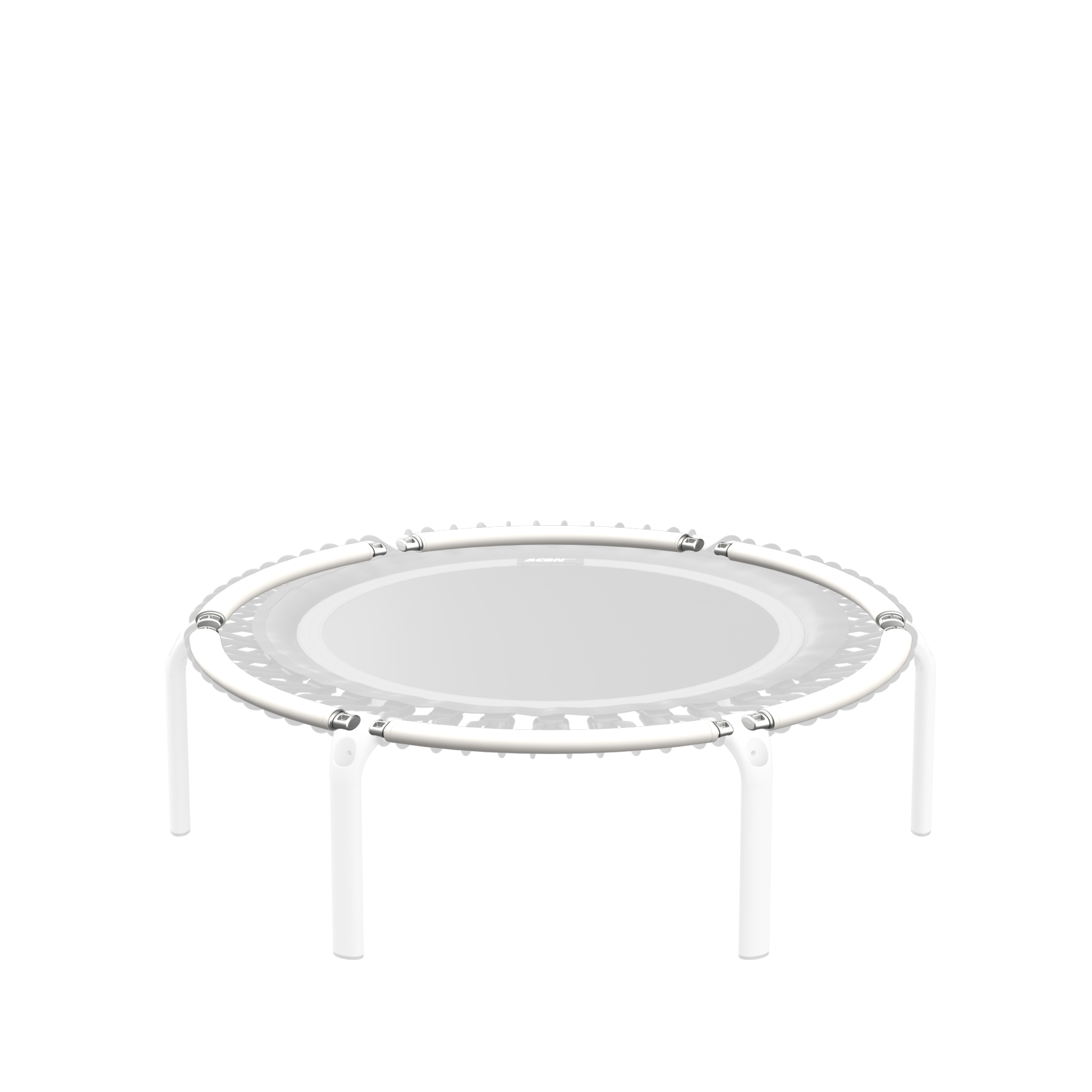 Trampoline ACON FIT rond avec tubes de cadre blancs