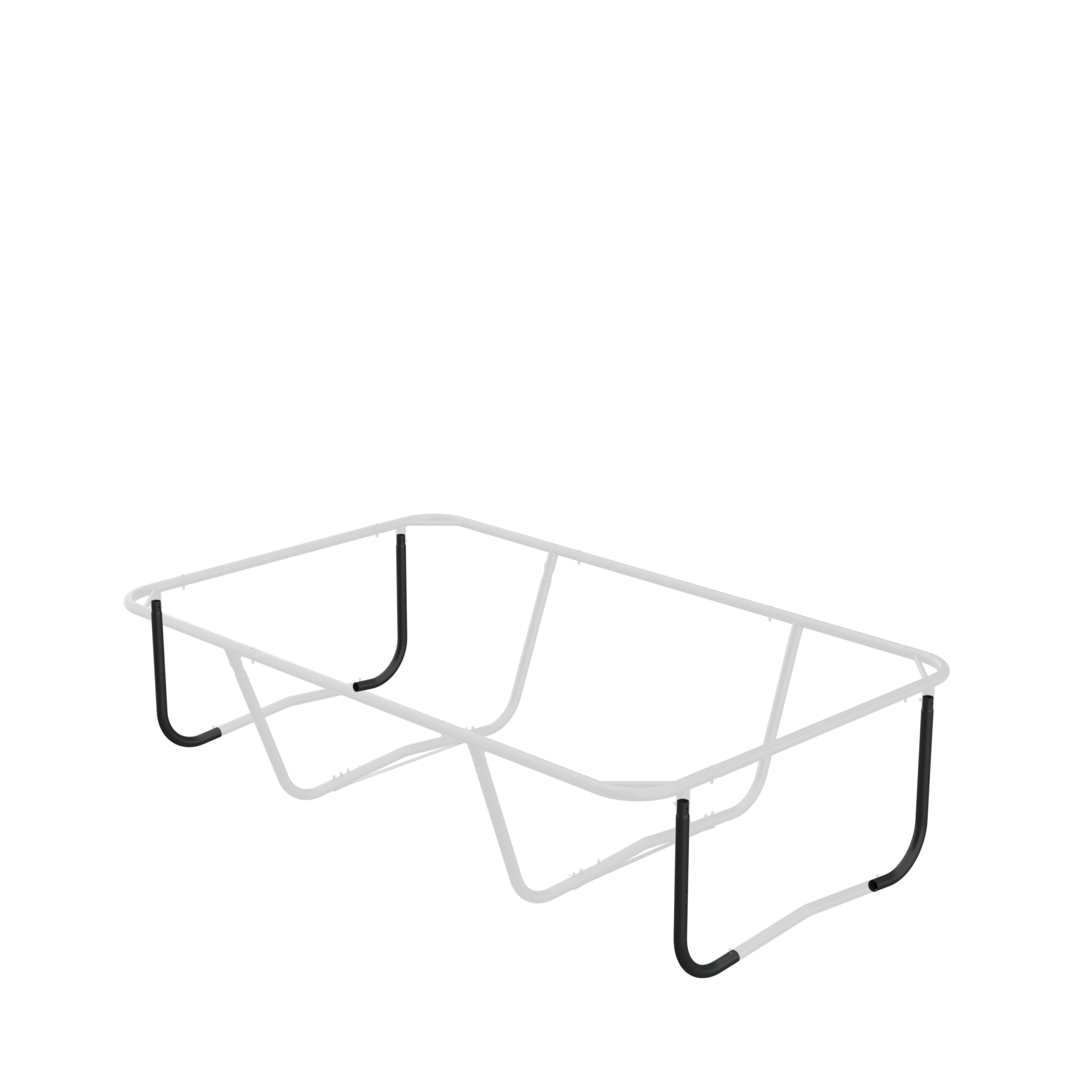 Position des tubes en L pour les pieds d'extrémité sur le trampoline ACON 13 HD