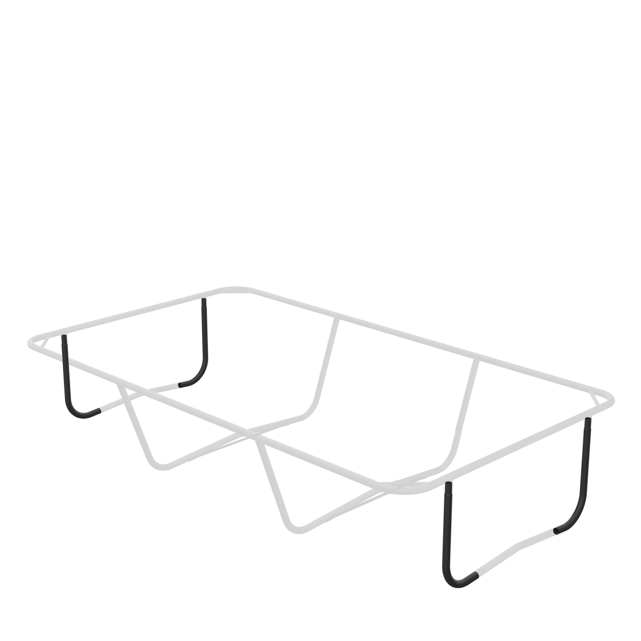 Positions des tubes en L pour les pieds d'extrémité sur le trampoline ACON 16 HD
