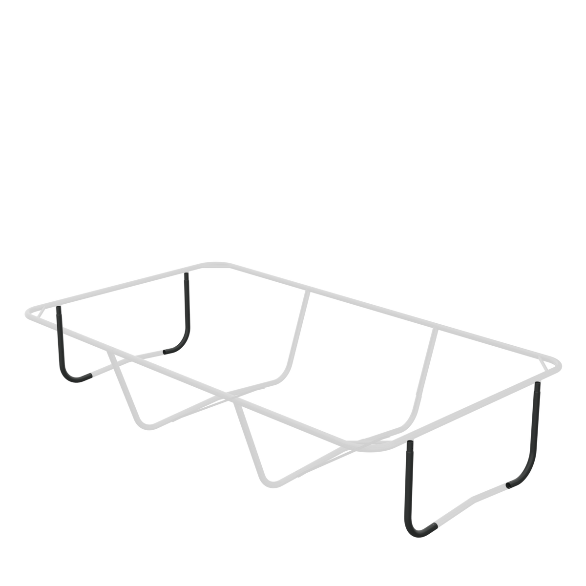 Positions des tubes en L pour les pieds d'extrémité sur le trampoline ACON 16 HD