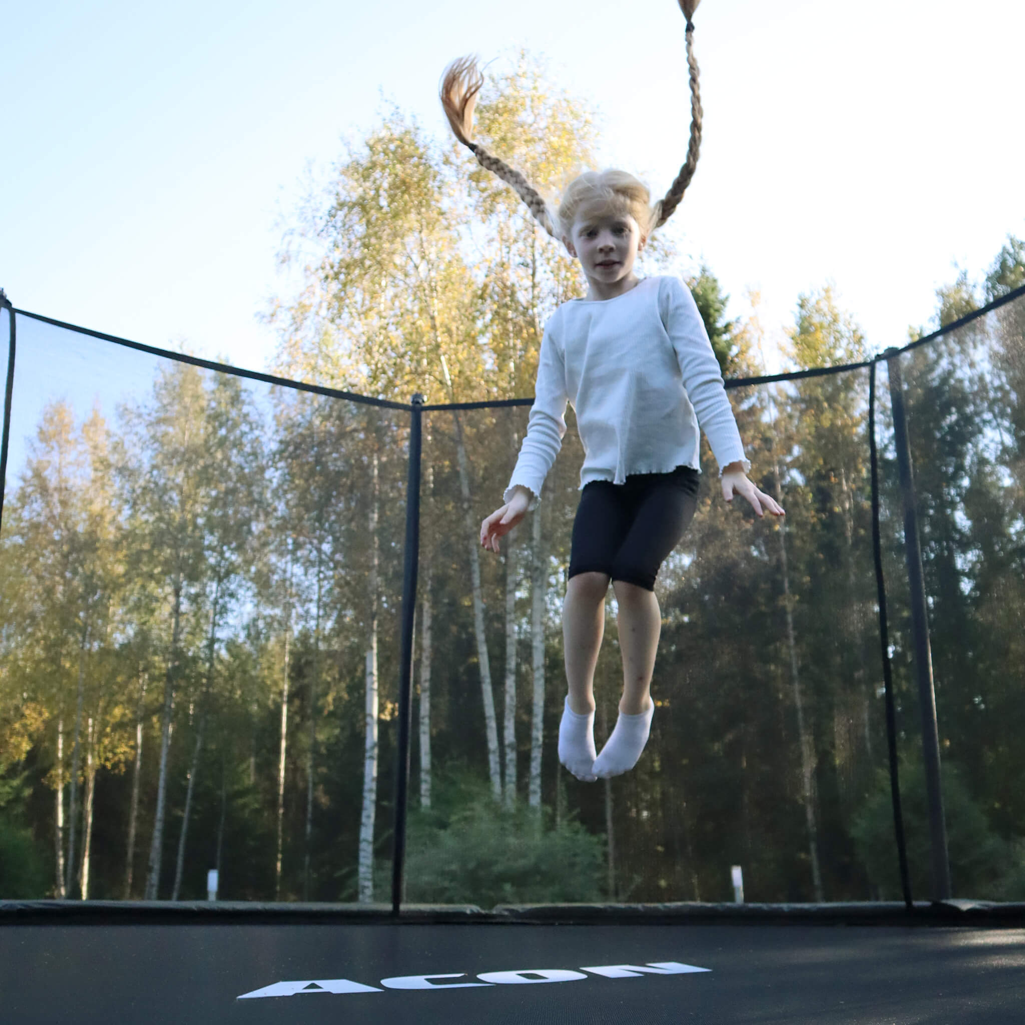 ACON Air 4,3 m Trampoline rond avec filet de sécurité et échelle (3)