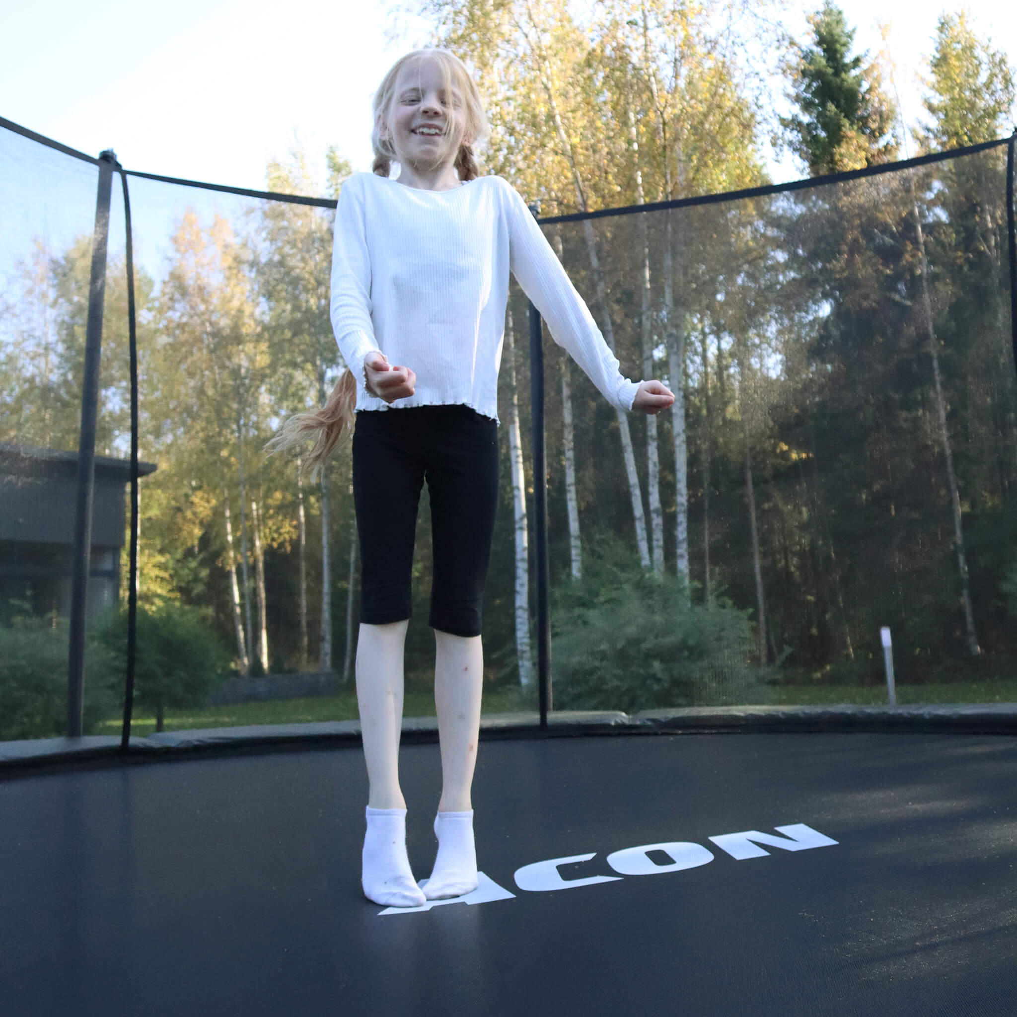 ACON Air 3,7 m Trampoline rond avec filet de sécurité et échelle (3)