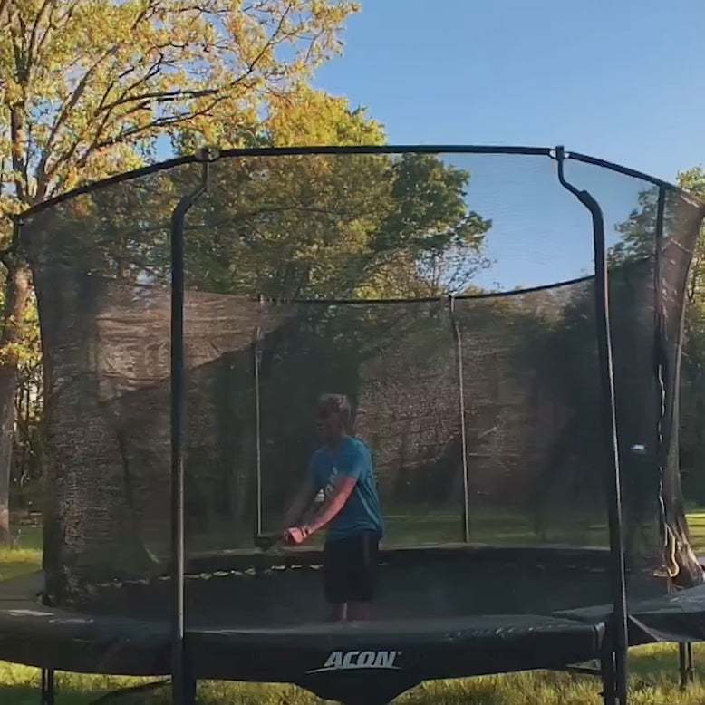 Trampoline rond ACON Air 4,3 m noir avec filet et échelle premium
