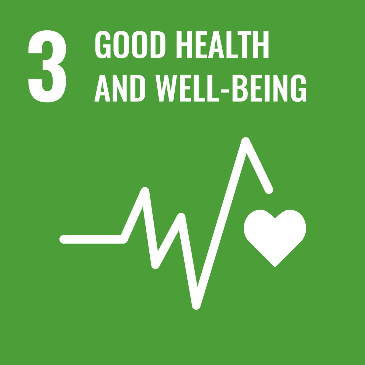 Label de durabilité de l'ONU 3 - Good Health and Well-Being.