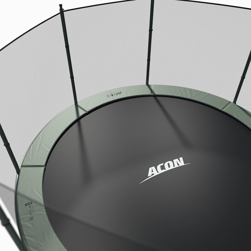 Détail du trampoline ACON Air avec enceinte standard.