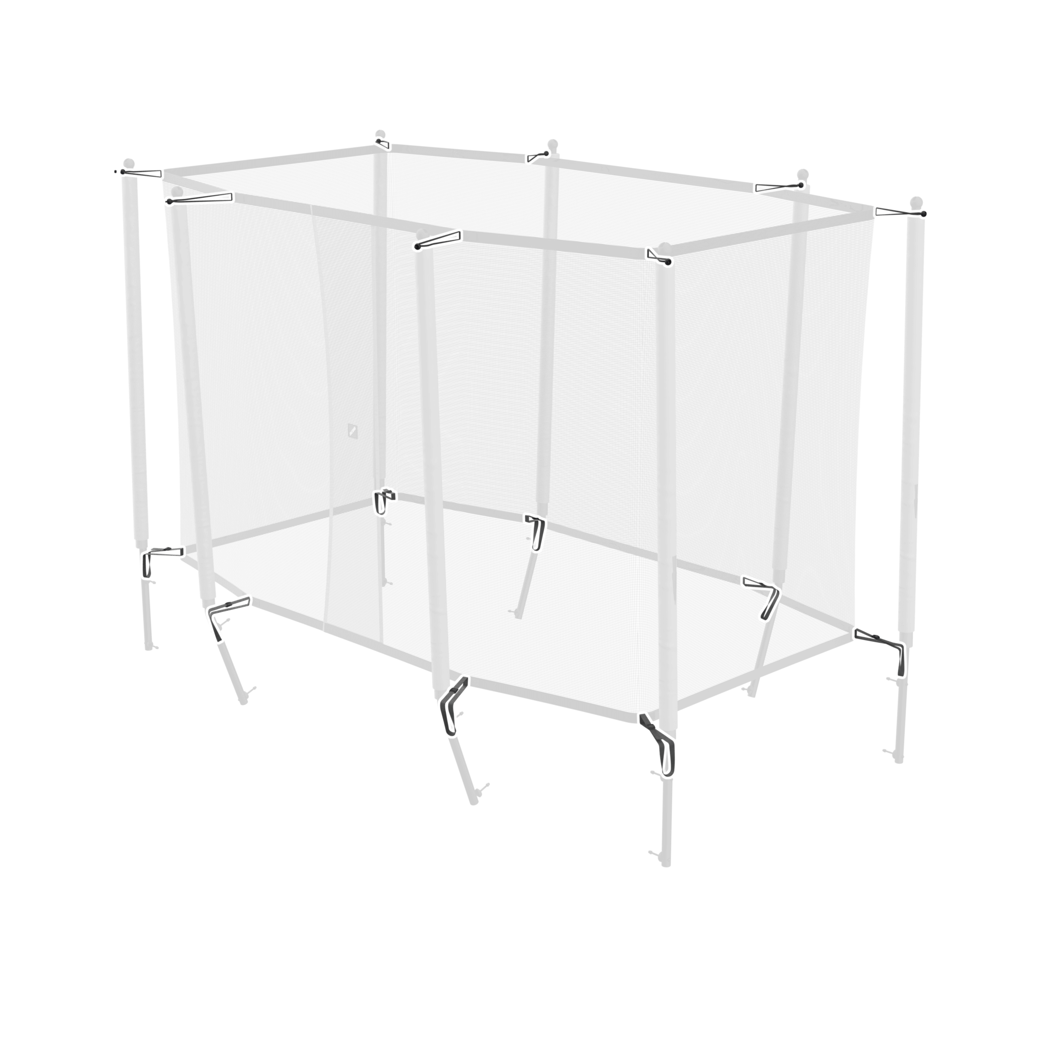 Image qui met en évidence l'ensemble sangle de fixation du filet et sandow pour boîtier ACON 13/16 HD